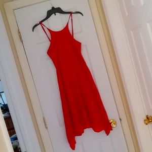 Love, Fire red lace dress
